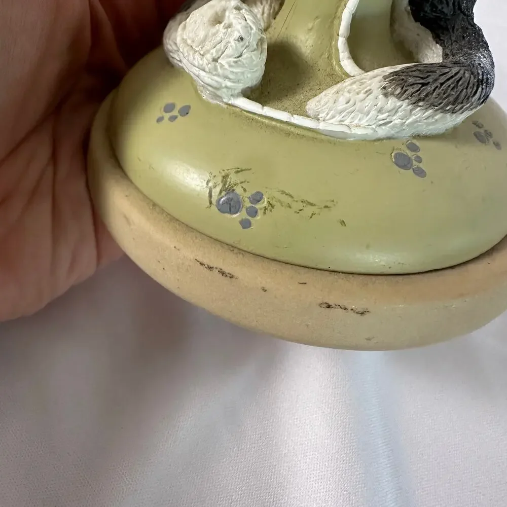 Vintage 1995 Brown Bag Cookie Art Contended Cat #9 Stoneware Cookie Stamp Press